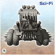 4.jpg Ten-wheeled post-apo vehicle with central gun turret gun turret (19) - Future Sci-Fi SF Post apocalyptic Tabletop Scifi