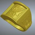 griffon-00.jpg A signet ring griffin  rg01 for 3d-print and cnc