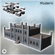 1-PREM.jpg Modern brick building with flat roof, access stairs, and balustrades (13) - Modern WW2 WW1 World War Diaroma Wargaming RPG Mini Hobby