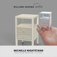 MICHELLE NIGHTSTAND DOLLHOUSE MINIATURE 1:12 SCALE Miniature Nightstand for 1:12 Dollhouse, 1 12 Dollhouse Nightstand, Michelle Nightstand From Williams Sonoma Replica