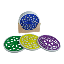 bleu-2.png Archivo STL posavasos Mandala・Idea de impresión 3D para descargar
