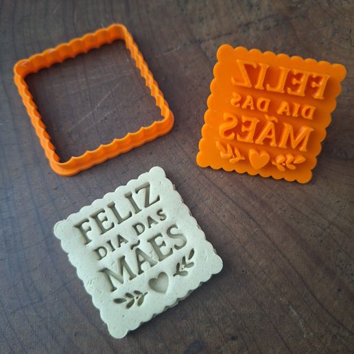 💐✨ Mother's Day Cookie Cutter with Embosser - 6cm | STL for 3D Printing ✨💐