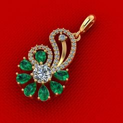 32554.jpg Fichier STL Pendentif fleur diamantée P51・Objet pour impression 3D à télécharger