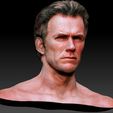 0004_Layer 25.jpg Clint Eastwood textured 3d print bust