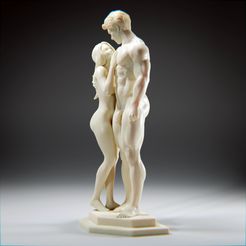 Couple-Nude-standing.jpg Файл STL Обнаженная пара стоит・Модель для загрузки и 3D-печати