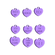 llaveros-san-valentin.stl valentine's day key rings