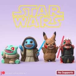 StarWarPack.jpg Fichier STL POKEMON - STAR WARS POKEMON (EASY PRINT NO SUPPORT)・Modèle pour impression 3D à télécharger