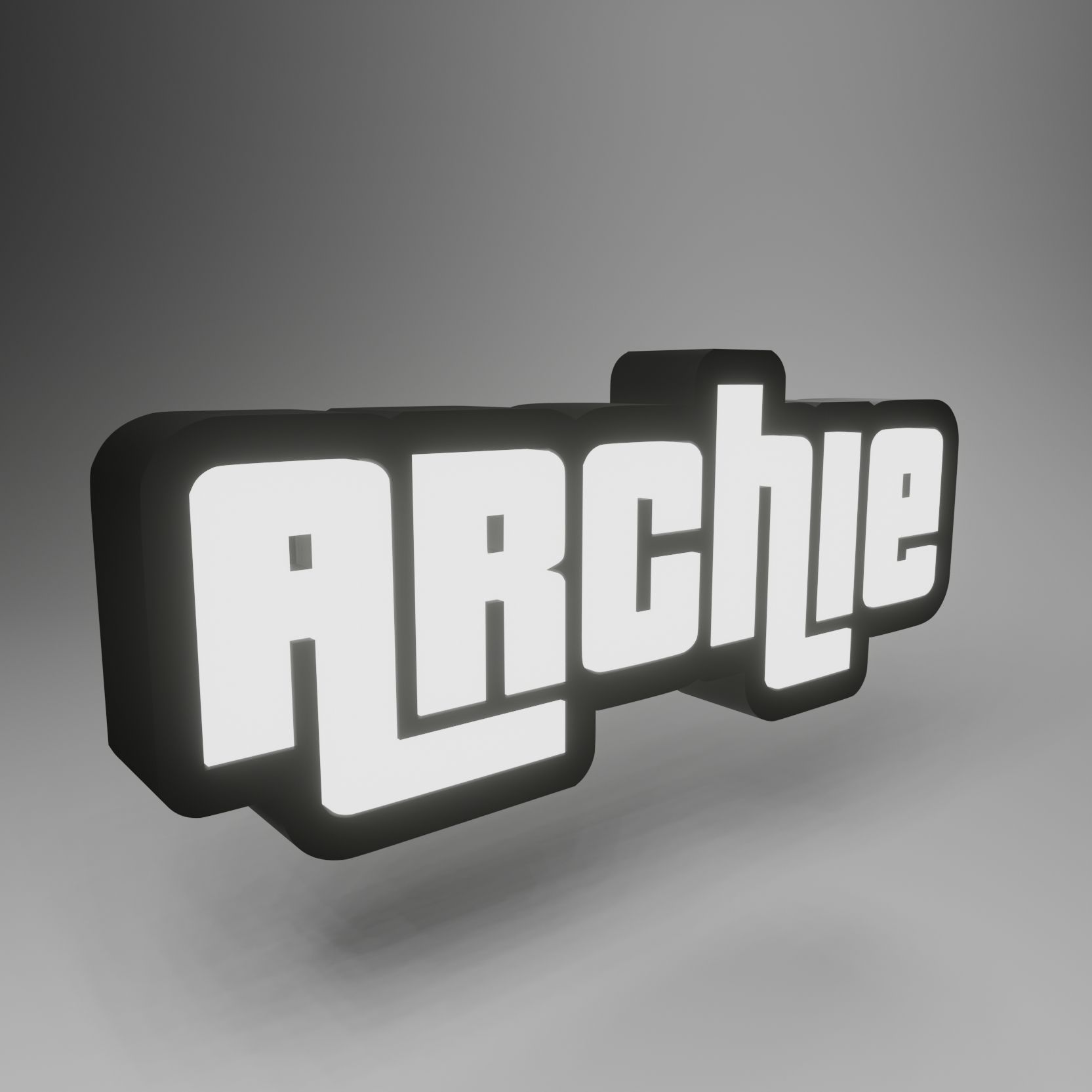 STL file ARCHIE - Illuminated Sign・3D printable model to download・Cults