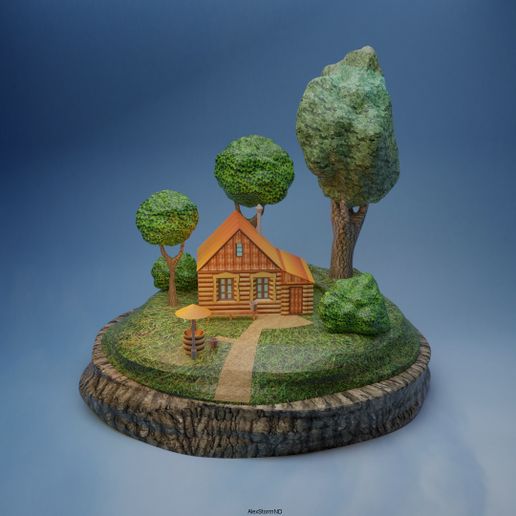 Country house from childhood - 3D model önizlemesi