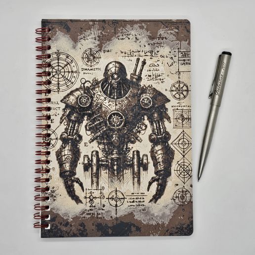 20250607_123554.jpg Hueforge Notepad Cover - Robot / Cyborg