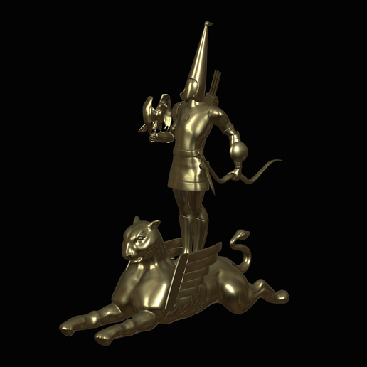 Golden Man Monument - Inspired 3D Model. Kazakhstan.