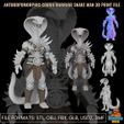 1.jpg Anthropomorphic Cobra Warrior Snake Man 3D Print File