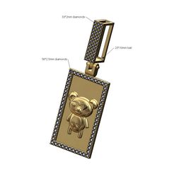 Evil-bear-memory-Iced-bail-Diamond-pendant-00.jpg Datei STL Diamant Böser Bär Anhänger mit vereistem Bügel 3D-Druck Modell・Design für 3D-Drucker zum herunterladen
