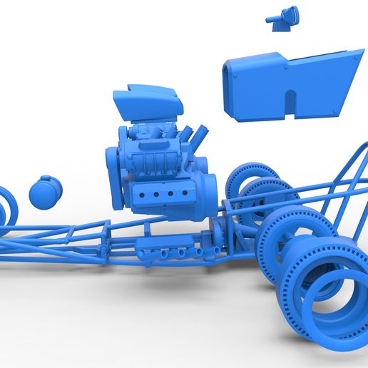 68.jpg Diecast Motor delantero old school dragster con 2 V8 Escala 1:25