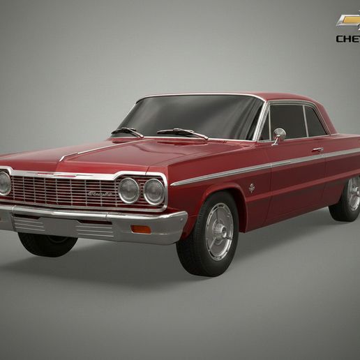 Chevrolet Impala SS 1964 – Classic Hardtop Coupe STL 3D Print Model