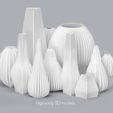 D_All_Renders.png Niedwica Vase Set D_1_10 | 3D printing vase | 3D model | STL files | Home decor | 3D vases | Modern vases | Floor vase | 3D printing | vase mode | STL  Vase Collection