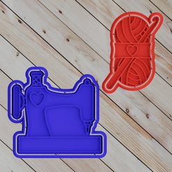 untitled.png STL file COOKIE CUTTER sewing machine and wool machine・3D printing template to download