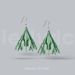Botanini_earrings_Render_0.png „BOTANINI” Earrings free 3D Model for 3D Printing STL file