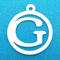 GInitialRoundGiftTag3DPrintPhoto1.jpg Archivo STL G - Initial Round Gift Tag Ornament・Diseño de impresora 3D para descargar