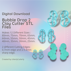 Pink-and-White-Geometric-Marketing-Presentation-Instagram-Post-Square.png 3D file Bubble Drop 2 Clay Cutter - Abstract Ocean STL Digital File Download- 12 sizes and 2 Cutter Versions・3D print design to download, UtterlyCutterly