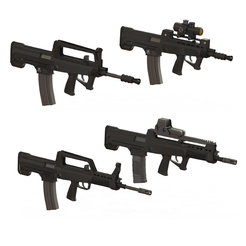 QBZ-family.png STL file QBZ Rifle Family - 4 Pack・3D printable model to download
