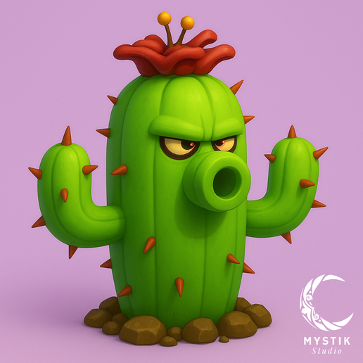 Cactus - Plants vs Zombies | Cartoon 3D Model STL File for 3D  printingCults
