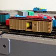 IMG_0488.jpg 40' NY Boxcar N Scale Modelo de tren para Micro-Trenes Enganches de vástago medio - 4 versiones con las dos puertas abiertas, una abierta y una medio cerrada, una abierta y una cerrada y las dos cerradas
