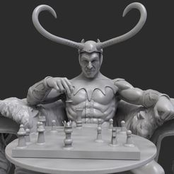 Loki_and_the_Chessboard_3.jpg STL-Datei loki on the throne kostenlos・3D-druckbare Vorlage zum herunterladen