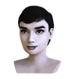 untitled.704.png Audrey Hepburn black and white bust for full color 3D printing