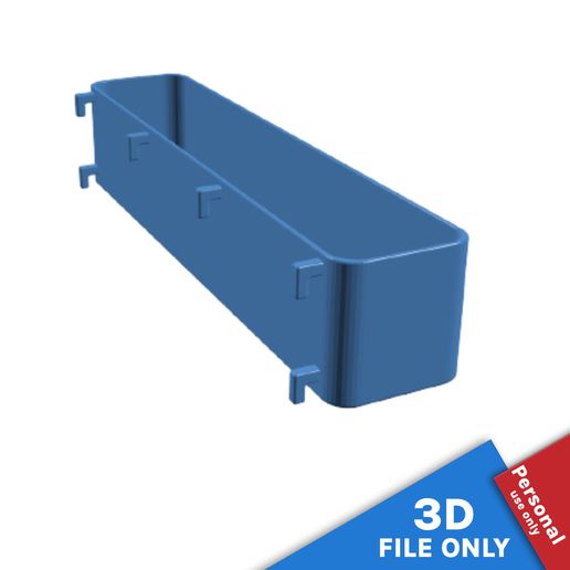 CONTAINER WITH 26X5.5X5.5CM STORAGE SPACE FOR IKEA SKADIS 3D model