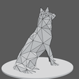 05_wf.png Datei STL Dog Husky low poly・Modell für 3D-Druck zum herunterladen