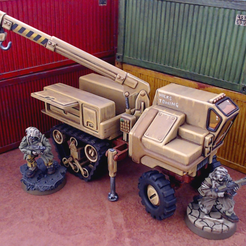halftrackScalePreview.png Download file Halftrack Recovery - 28mm • 3D printing template, tabletop-terrain