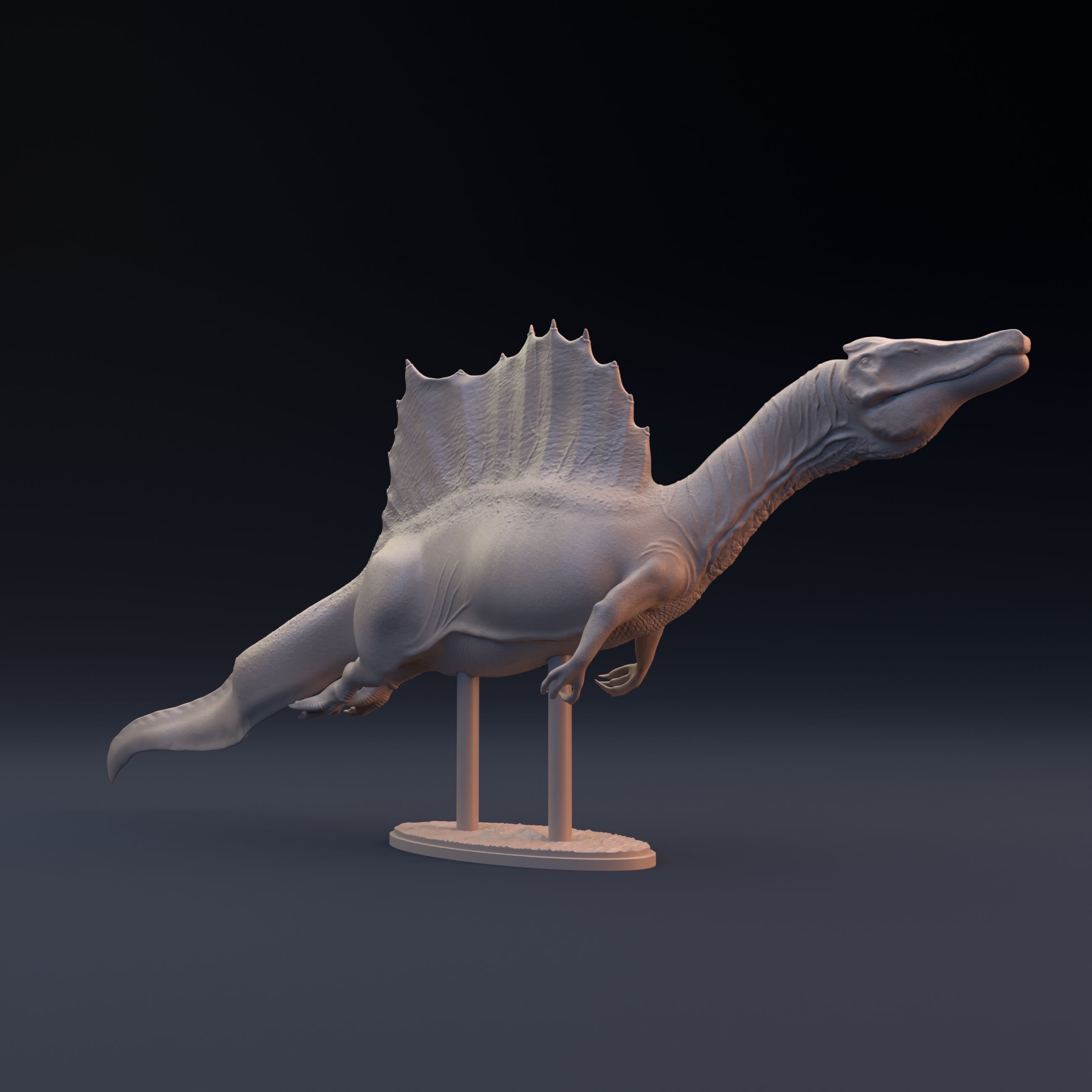 Spinosaurus_swimming_2.jpg Datei 3D Spinosaurus schwimmend - vorgestützt und hohl・Design für 3D-Drucker zum herunterladen, Dino_and_Dog