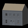 House-3-LD-scene.png WWII Tabletop Terrain Set 28mm scale (3D Printable Files) - Based on real buildings from Carentan, France