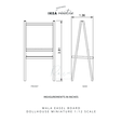 \NSPIREO IKEA minialuiie 136 faq 7 - «0 ° —t FRONT SIDE MEASUREMENTS IN INCHES MALA EASEL BOARD DOLLHOUSE MINIATURE 1:12 SCALE IKEA-INSPIRED MALA Easel Board Miniature Furniture Dollhouse 3D MODEL 1:12