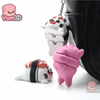 Yum3D-Sushi Seal for Food Lovers Articulated Keychain_04.png Yum3D Sushi Seal для любителей еды Шарнирный брелок - симпатичный брелок для рюкзака