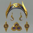 01.jpg Genshin Impact Canon the Goddess of the Frost Moon Jewelry and Accessories. Video game, props, cosplay