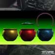 3.png Set of 3 Witches Cauldrons - 3D Printing for Halloween