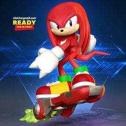 Knuckles_3D.jpg Fichier 3D Knuckles - Fanart Sonic the Hedgehog 2・Modèle à imprimer en 3D à télécharger