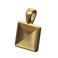 Concaved-faceted-square-cushion-pendant-charm-00.jpg Quadratische konkave Kissen Anhänger Charme mit Bügel 3D-Druck Modell