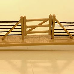 IMG_720615414.jpg Post and Wire fencing for railway lineside, farm, wargame. OO/HO scale