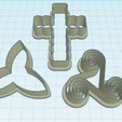 set-of-trinity-cutter-1.png Triquetra cutter, Holy Trinity or triskelion stamp, cross shape cutter, Cookie cutter, Polymer Clay Cutter, earrings