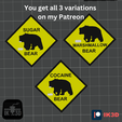 PATREON-4.png Free STL file COCAINE BEAR SIGN・3D printing idea to download