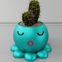 0008.png STL file plant pot 99 octopus・3D printing model to download