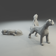 4.png Low polygon Giant Schnauzer 3D print model  in three poses