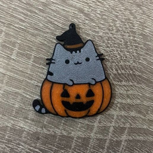 🎃 Pusheen halloween keychain・Free 3MF File for 3D printing・Cults
