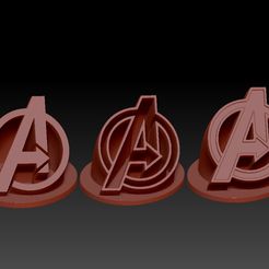 Avengers-3logos-01.jpg Archivo STL 3 logotipos de los Vengadores・Objeto de impresión 3D para descargar