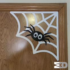3.png STL file Halloween Cute Spider web・3D printer design to download