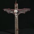 4a.jpg Voodoo Cross, Black Magic Cross, Raven-Skull-Batwings Cross (second Generation Model!) 6.75", 17 cm tall