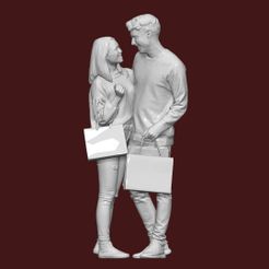 DOWNSIZEMINIS_couple_shopping72a.jpg STL file 1:43 COUPLE SHOPPING FOR DIORAMA・3D printable model to download